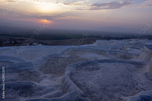 Travertine pools and terraces in Pamukkale, Turkey