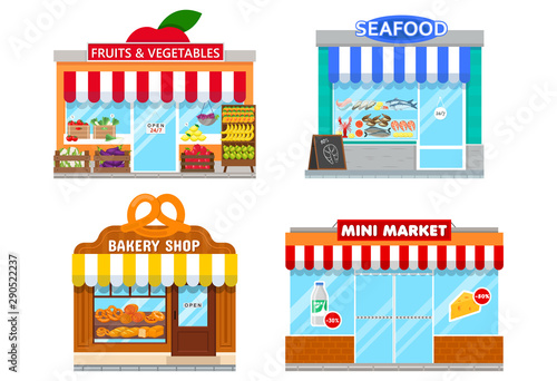 facades of mini stores