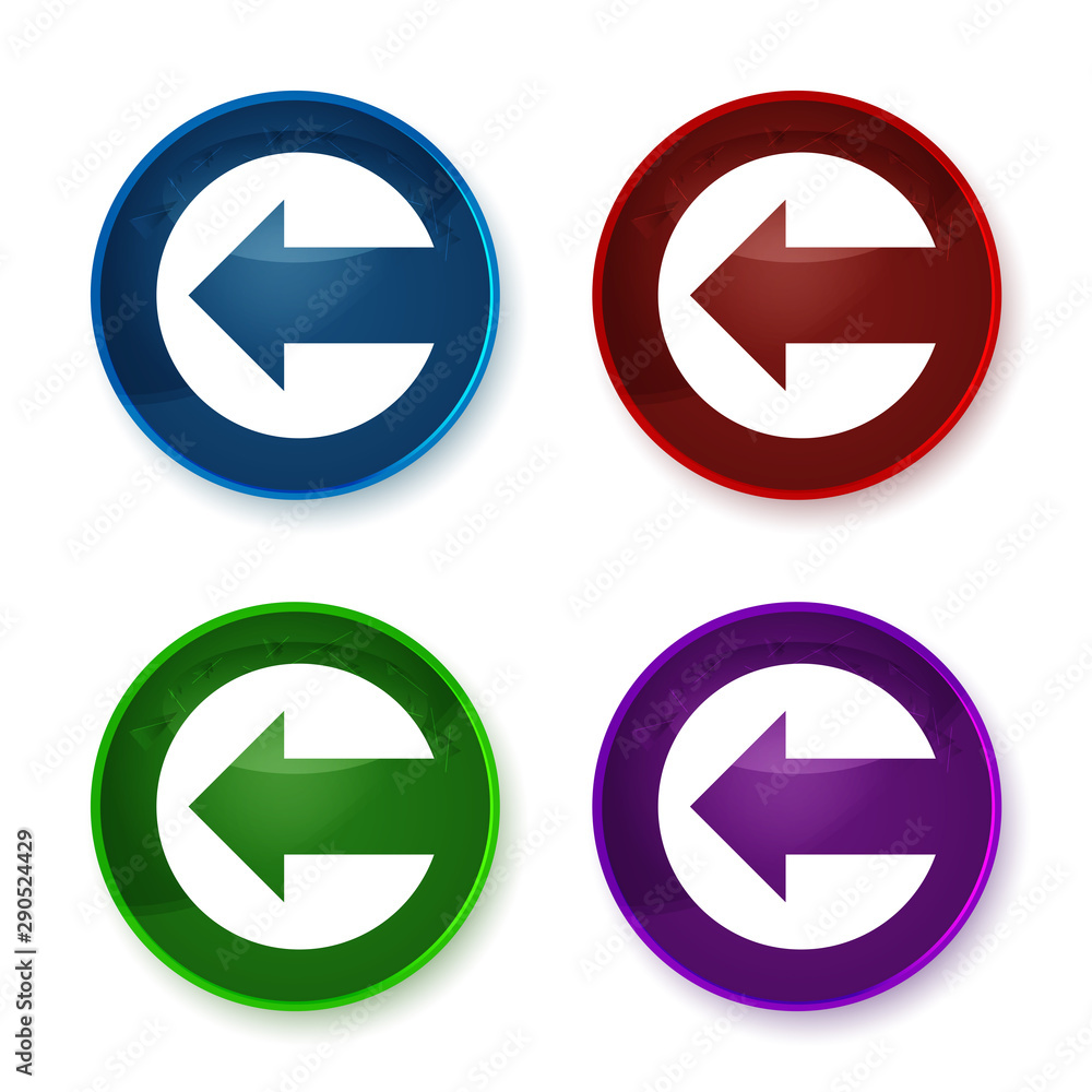 Back arrow icon shiny round buttons set illustration Back arrow icon shiny round buttons set illustration