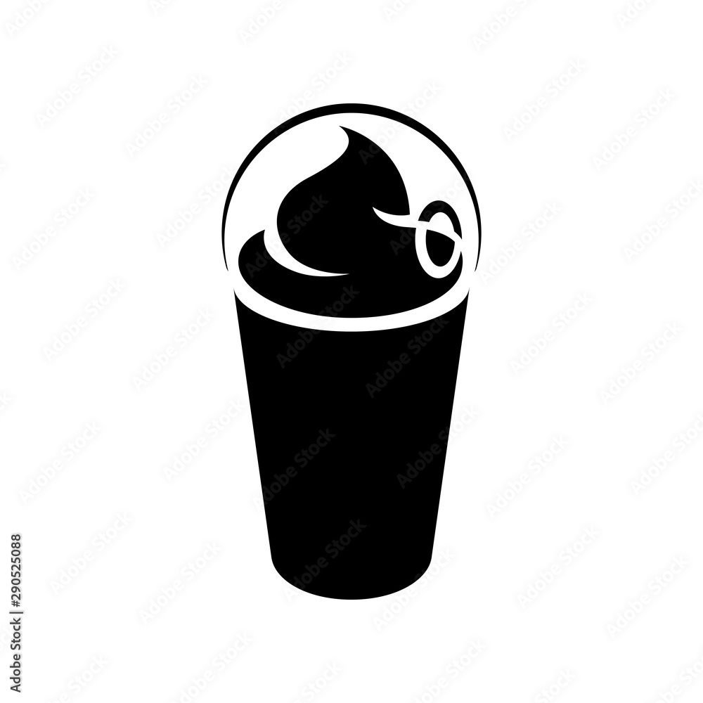 Black Milkshake with a Lid Icon isolated on a White Background Illustration Black Milkshake with a Lid Icon isolated on a White Background Illustration
