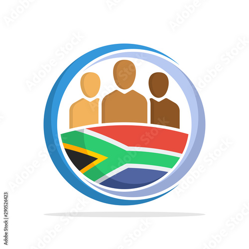 Illustrated icon with the concept of the national community of South African