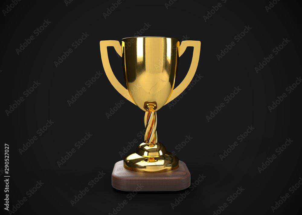 Gold Trophy Champions Winner 3D Render Gold Trophy Champions Winner 3D Render