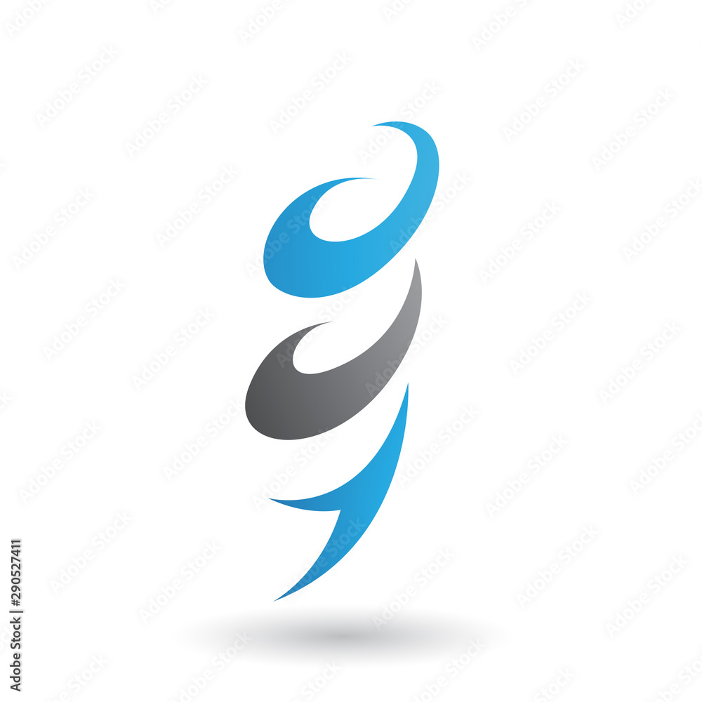 Blue Abstract Wind and Twister Shape Illustration Blue Abstract Wind and Twister Shape Illustration