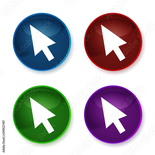 Cursor icon shiny round buttons set illustration Free Download Cursor icon shiny round buttons set illustration - GFXLoad