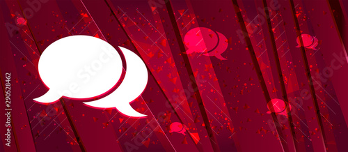 Chat icon Abstract design bright red banner background