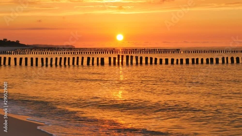 Golden sunset on the Baltic Sea