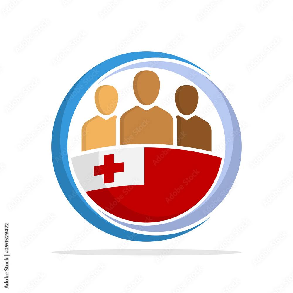 Illustrated icon with the concept of the national community of Tonga Illustrated icon with the concept of the national community of Tonga