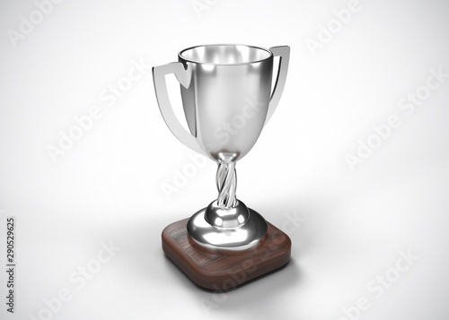 Silver Trophy Champions Winner 3D Render