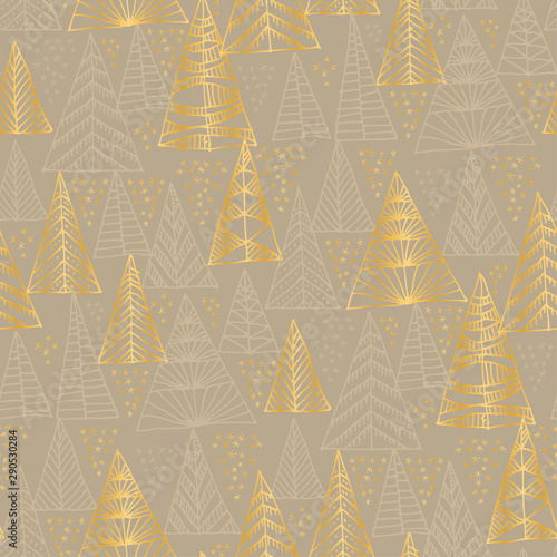 Christmas gold and beige gr...