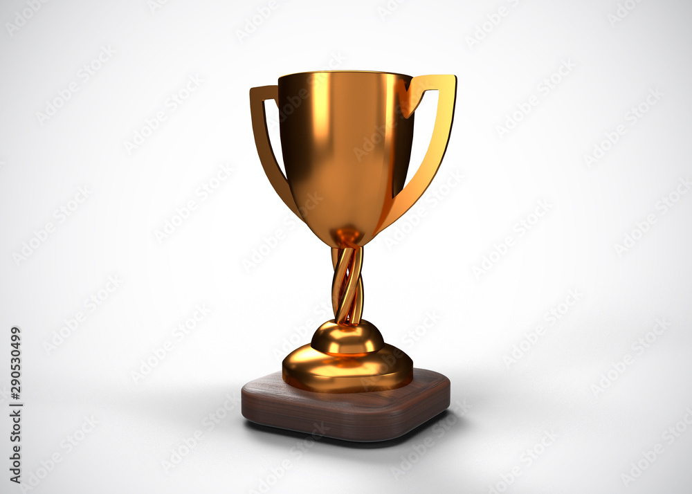 Fototapeta premium Bronze Trophy 3rd Champions Winner 3D Render
