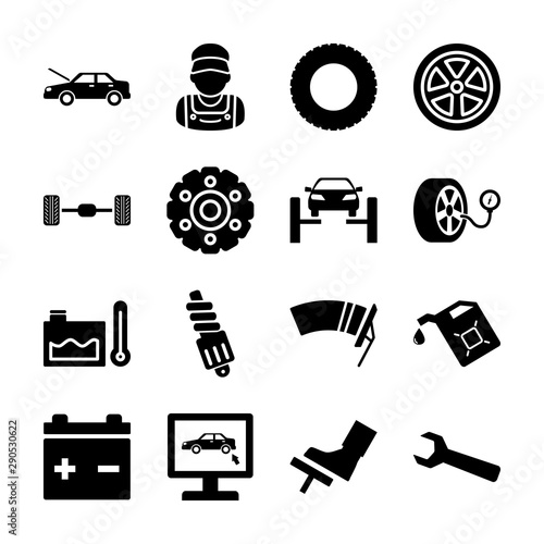 car service solid icons