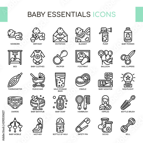 Baby Essentials , Thin Line and Pixel Perfect Icons
