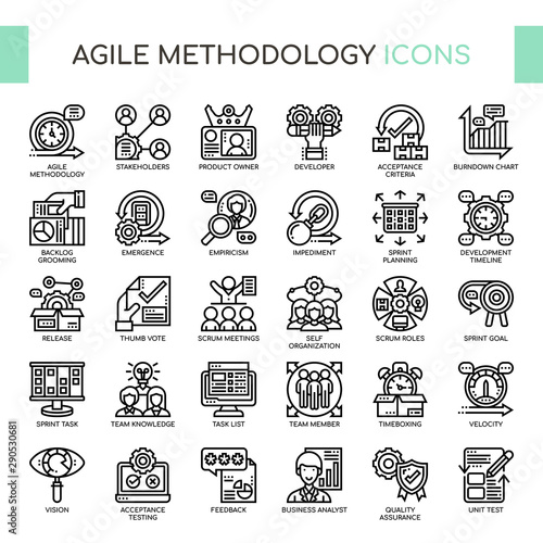 Agile Methodology , Thin Line and Pixel Perfect Icons