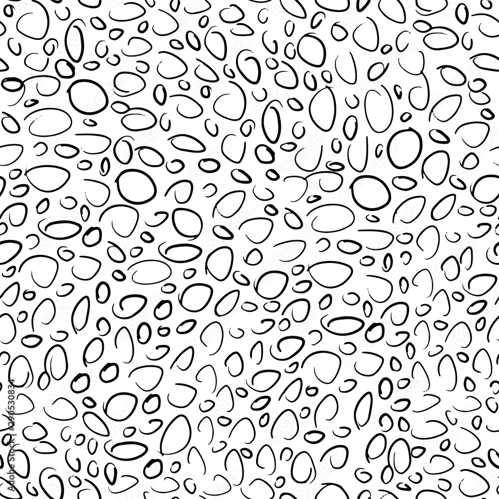 Abstract vector seamless pattern. Chaotic circle lines in a concise composition. Original hand drawn contrast wallpaper for any application. Abstract vector seamless pattern. Chaotic circle lines in a concise composition. Original hand drawn contrast wallpaper for any application.