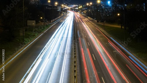 Speed lines on the street in Warsaw - zoom in