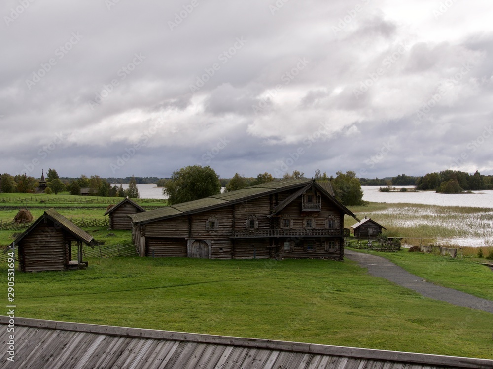 Wooden cold house on Kizhi Island in Lake Onega, Karelia Wooden cold house on Kizhi Island in Lake Onega, Karelia