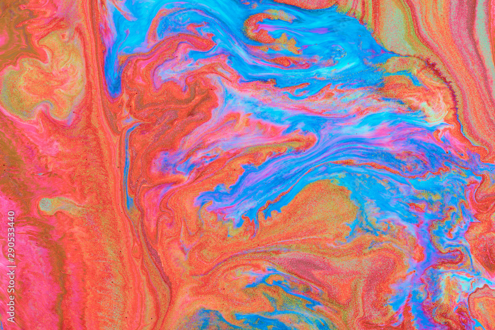 Abstract colored background from spilled paints