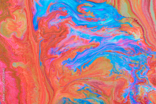 Abstract colored background from spilled paints © potas