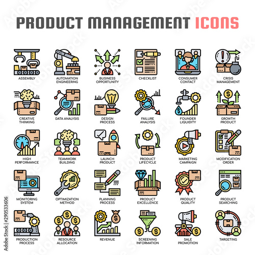Product mangement , Thin Line and Pixel Perfect Icons