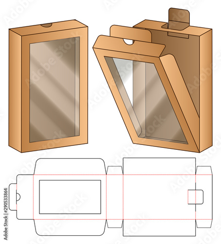Box packaging die cut template design. 3d mock-up