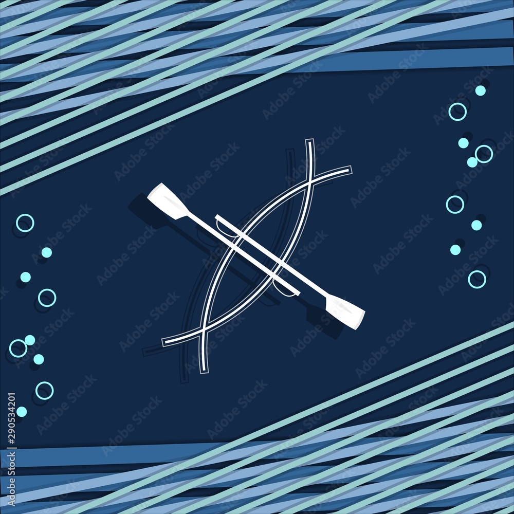 Fototapeta premium White boat on a dark blue background