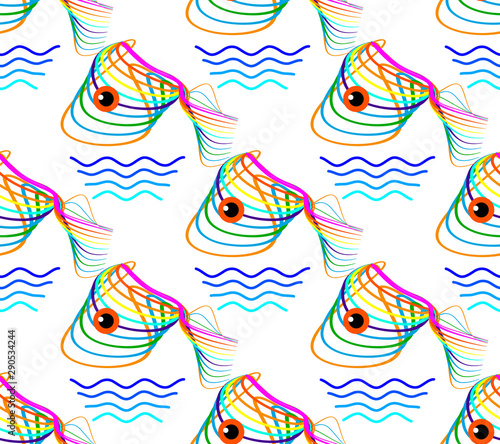 Seamless fish pattern