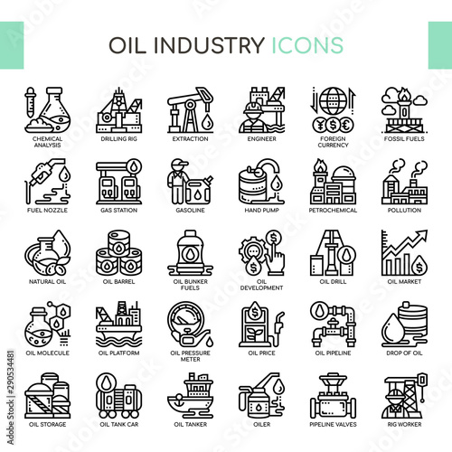 Oil Industry , Thin Line and Pixel Perfect Icons