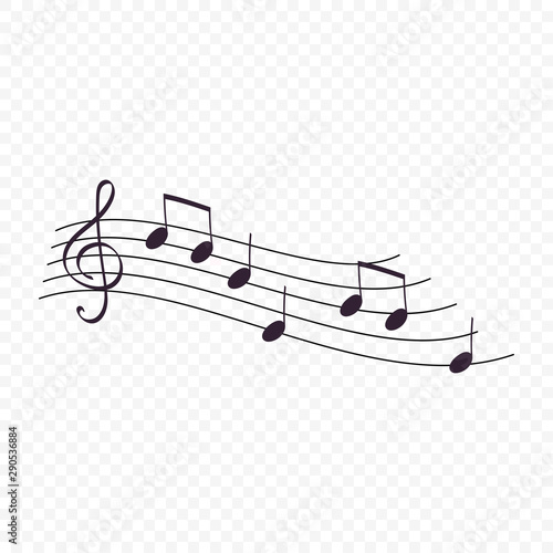 Isolated music notes  musical design element