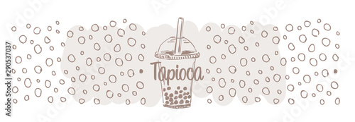 Tapio a milk bubble tea drink set sketch