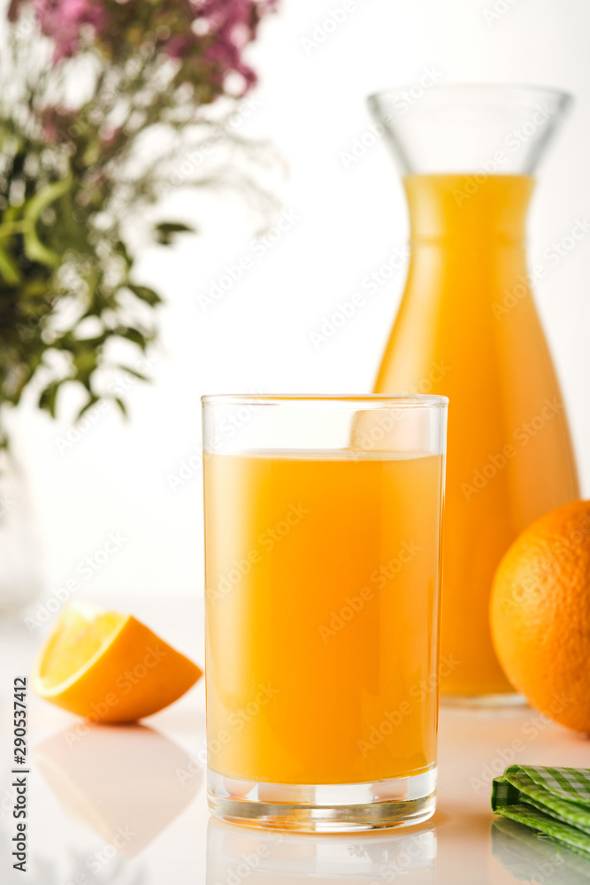 Fresh Squeezed Orange Juice with Fresh Fruits. Fresh Squeezed Orange Juice with Fresh Fruits.