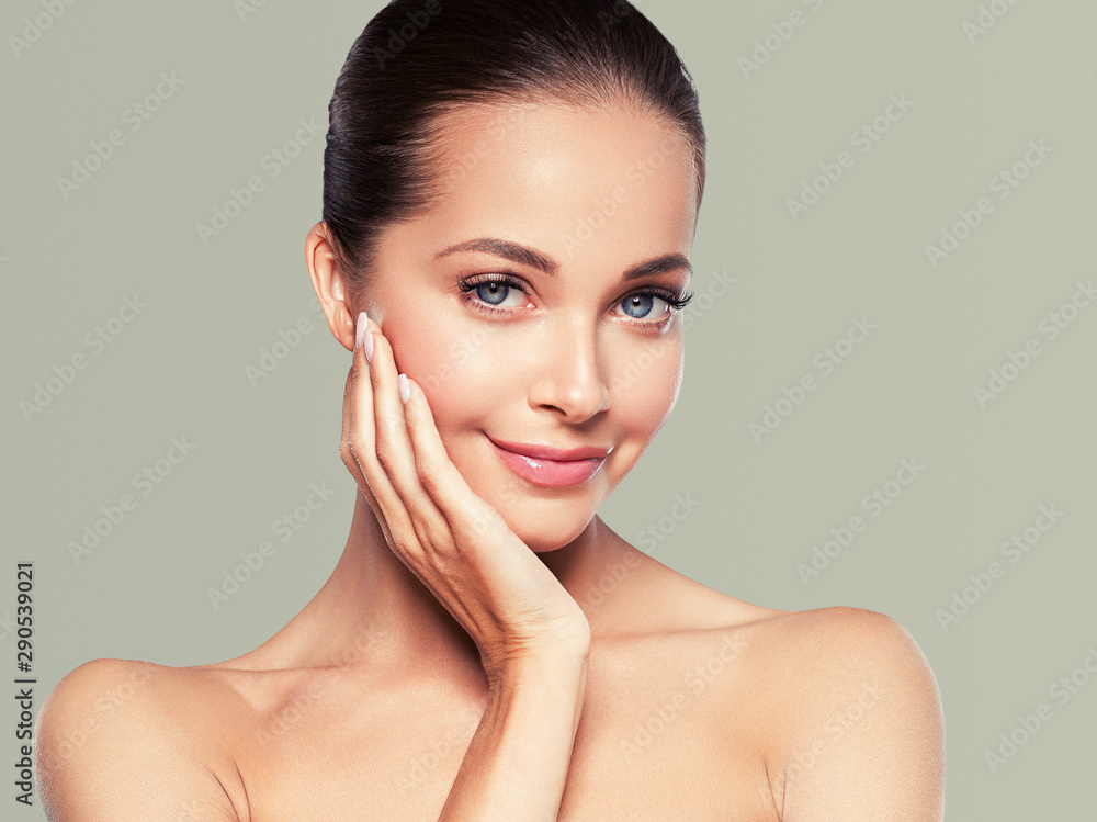 Beautiful woman beauty hair and skin natural make up cosmetic concept Beautiful woman beauty hair and skin natural make up cosmetic concept