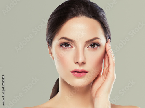 Beautiful woman healthy skin face beauty concept