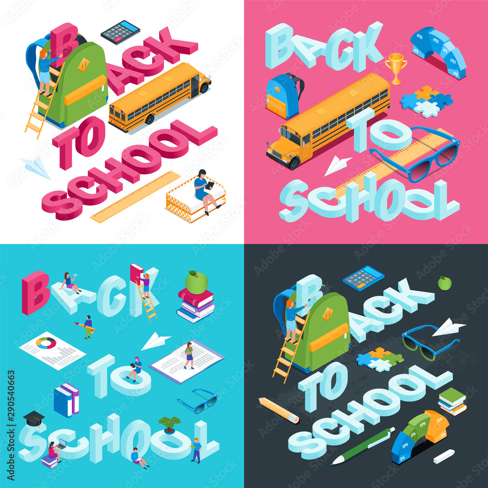 Obraz premium Back to school concepts set 01