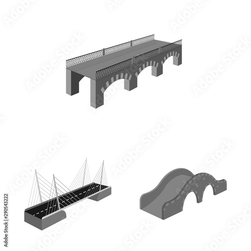Vector design of connection and crossing icon. Set of connection and design stock symbol for web.