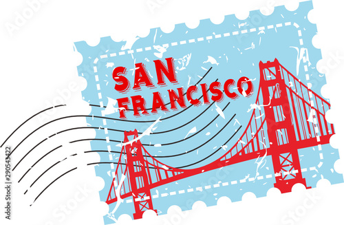 San Fransisco Bridge Stamp Grunge