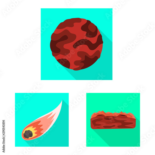Vector design of science and cosmic symbol. Set of science and technology stock vector illustration.