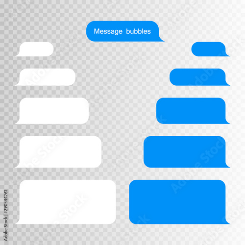 Message bubbles design template for messenger chat or website. Modern vector illustration flat style