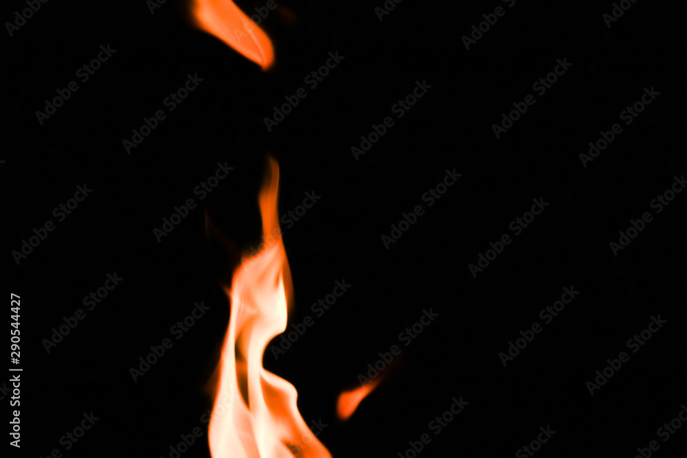 Fire flames on black background Fire flames on black background