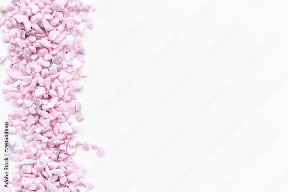decorative pebble frame for design on white background top view mockup decorative pebble frame for design on white background top view mockup