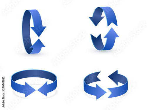 3D rotation sign icon. 360 rotation arrows Sign.