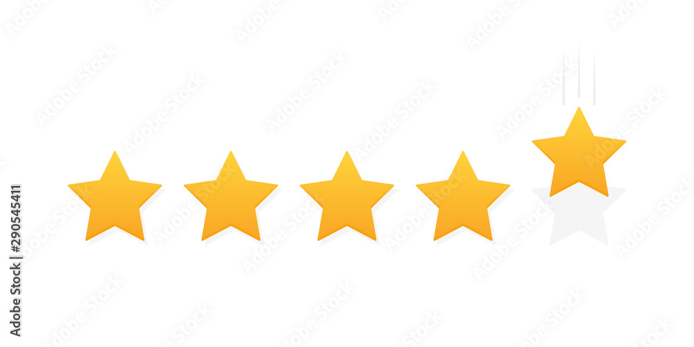 Five stars customer product rating review. Modern flat style vector illustration Five stars customer product rating review. Modern flat style vector illustration