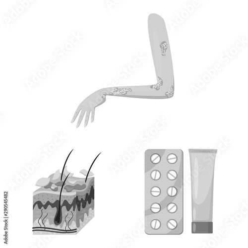 Vector illustration of medical and pain symbol. Collection of medical and disease stock vector illustration.
