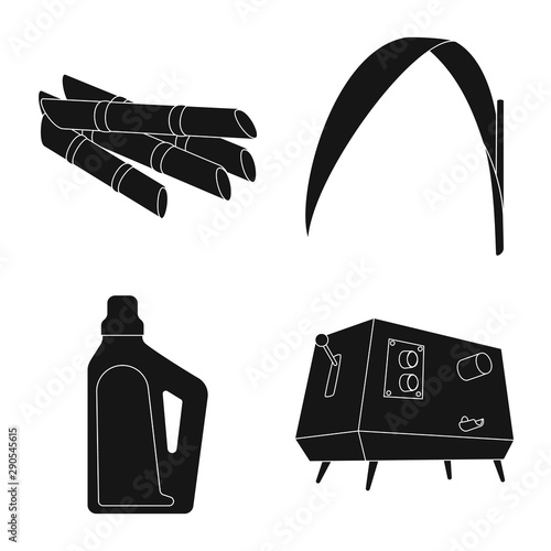 Isolated object of sucrose and technology icon. Set of sucrose and cane stock vector illustration.