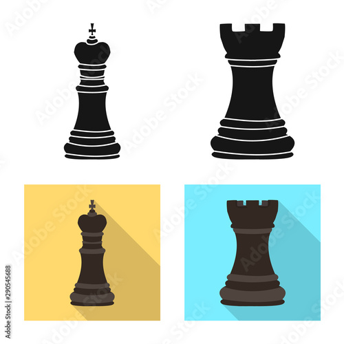 Isolated object of checkmate and thin sign. Set of checkmate and target vector icon for stock.