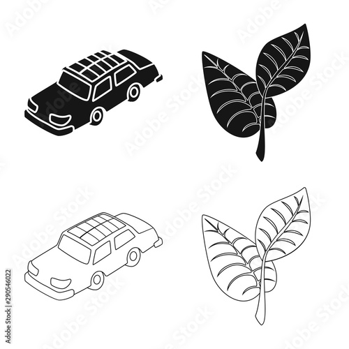 Vector design of innovation and technology logo. Collection of innovation and nature stock symbol for web.