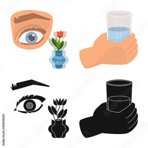 Vector design of diet and treatment symbol. Set of diet and medicine stock vector illustration.
