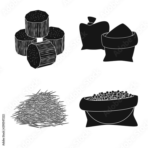 Vector illustration of sucrose and technology icon. Collection of sucrose and cane vector icon for stock.