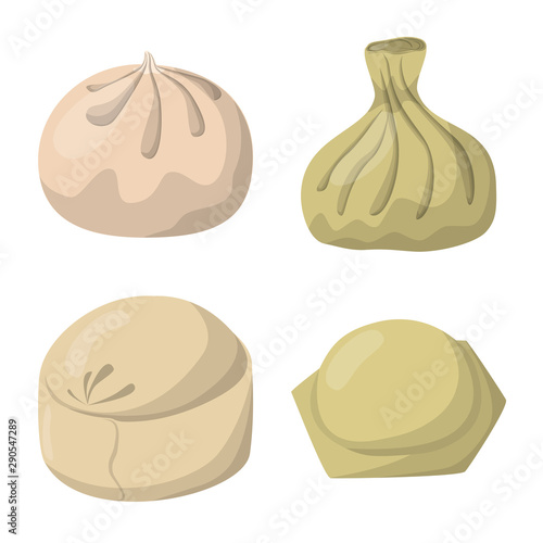 Vector illustration of dumplings and food icon. Collection of dumplings and stuffed stock vector illustration.