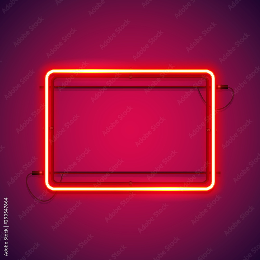 Rectangular red neon frame makes it quick and easy to customize your projects in retro style. Rectangular red neon frame makes it quick and easy to customize your projects in retro style.