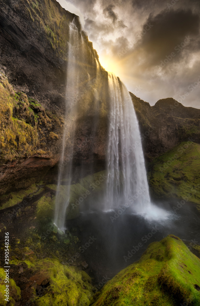 Fantastic Seljalandsfoss waterfall in Iceland.
